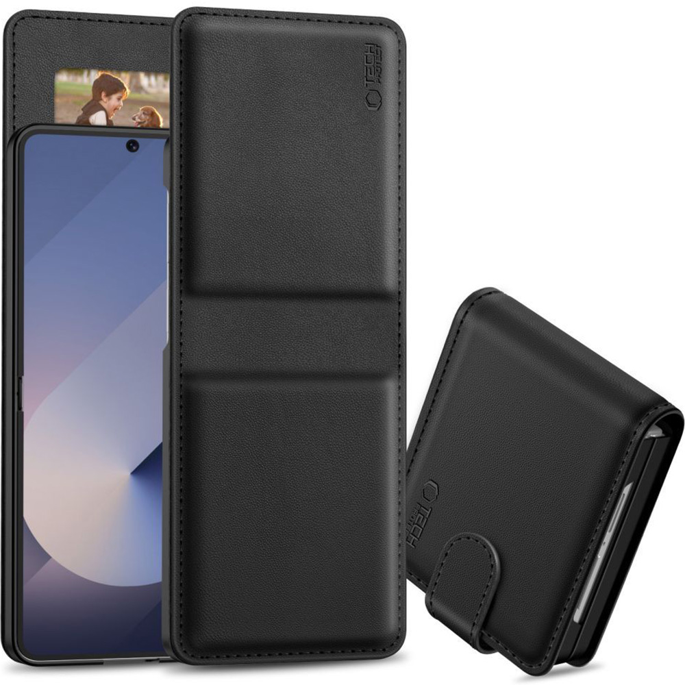  Etui z klapką Tech-Protect Wallet do Galaxy Z Flip7 FE / Z Flip6, czarne